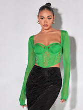 Blusa de encaje con escote en forma de corazón